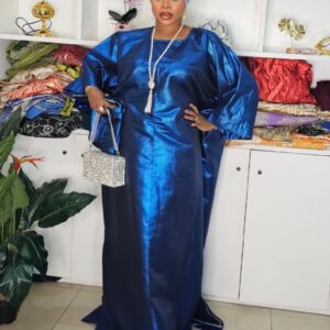 Damask Dress - Royal Blue